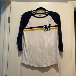 PINK Milwaukee Brewers 3/4 sleeve top